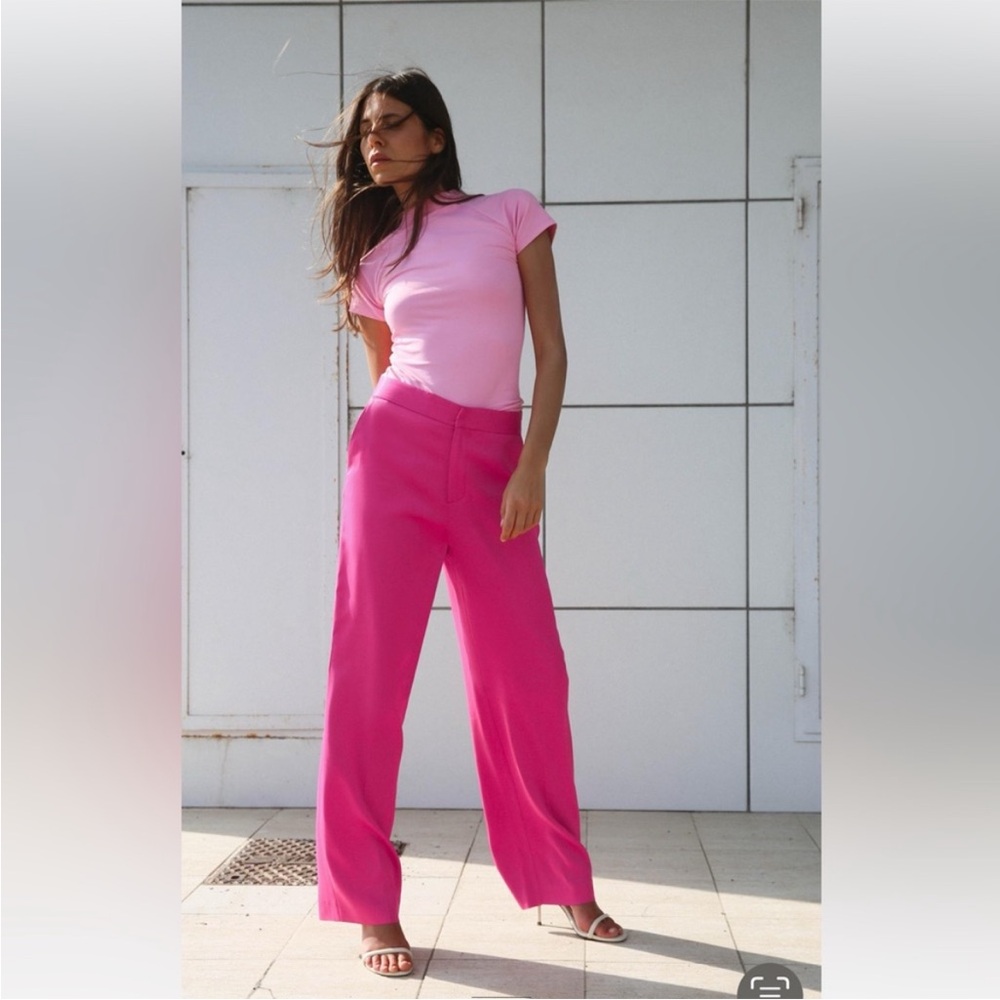 ZARA 2 PIECES MATCHING SET SATIN EFFECT BLAZER & SATIN EFFECT STRAIGHT LEG PANTS - Picture 12 of 16